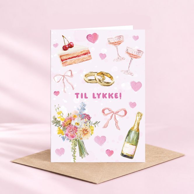 Hovedbilde TIL LYKKE - foldbart m/konvolutt